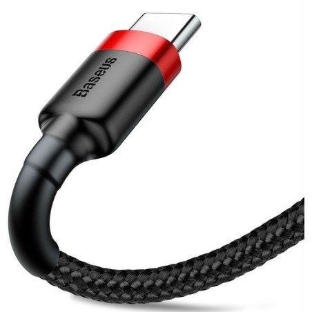 Baseus cafule cable usb 2 m usb a usb c negro, rojo
