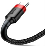 Baseus cafule cable usb 2 m usb a usb c negro, rojo