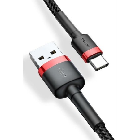 Baseus cafule cable usb 2 m usb a usb c negro, rojo