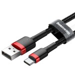 Baseus cafule cable usb 2 m usb a usb c negro, rojo