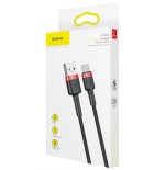 Baseus cafule cable usb 2 m usb a usb c negro, rojo