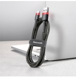 Baseus cafule cable usb 2 m usb a usb c negro, rojo