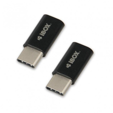 Ibox adaptador usb c a  micro-usb negro