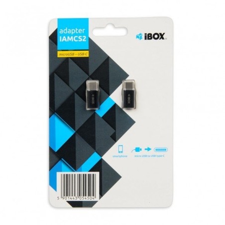 Ibox adaptador usb c a  micro-usb negro