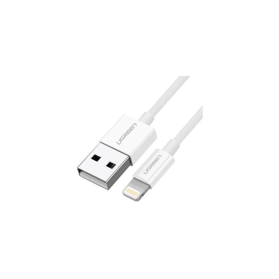 Cable ugreen 20728 (usb 2.0 m - lightning m, 1 m, white color)
