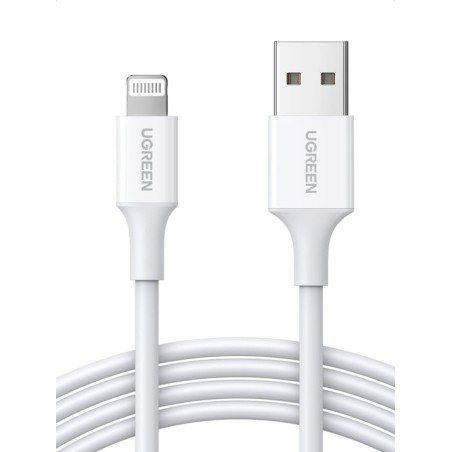 Cable ugreen 20728 (usb 2.0 m - lightning m, 1 m, white color)