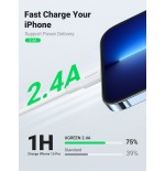 Cable ugreen 20728 (usb 2.0 m - lightning m, 1 m, white color)
