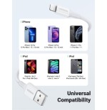 Cable ugreen 20728 (usb 2.0 m - lightning m, 1 m, white color)