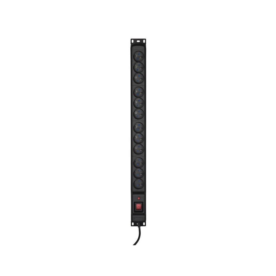 Regleta activejet (toma de tierra francesa) /12gn/3m/cz (12 x ute, 10 a, 3 m, black color)