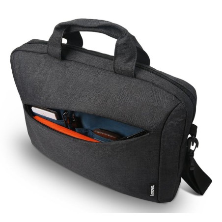 Maletin lenovo casual toploader t210 black 15.6 compartimento principal acolchado, bolsillo frontal, tira trasera para troley