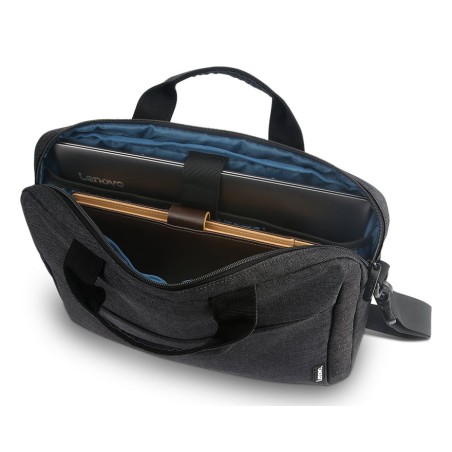 Maletin lenovo casual toploader t210 black 15.6 compartimento principal acolchado, bolsillo frontal, tira trasera para troley