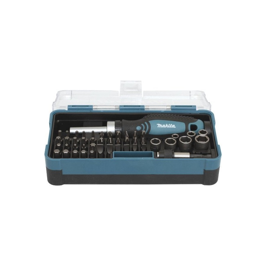 Juego de carraca y puntas makita , 47 piezas, llave de tubo b-36170