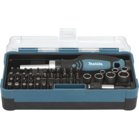 Juego de carraca y puntas makita , 47 piezas, llave de tubo b-36170