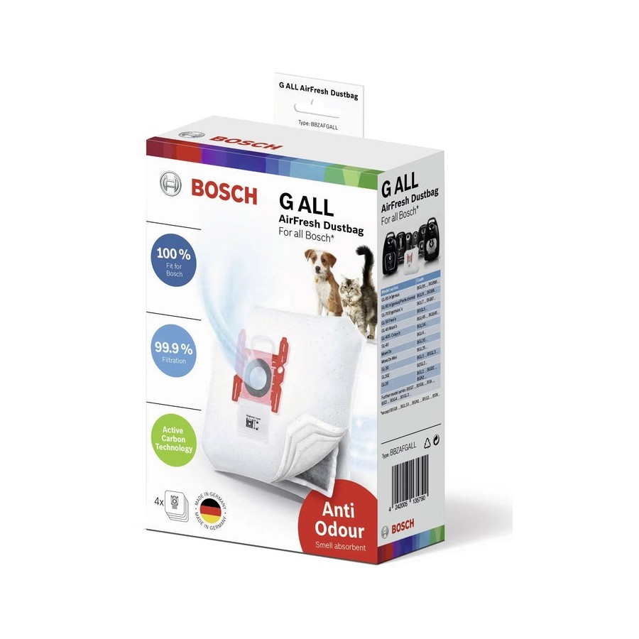 Bolsas de aspirador - bbzafgall bosch - 4 piezas