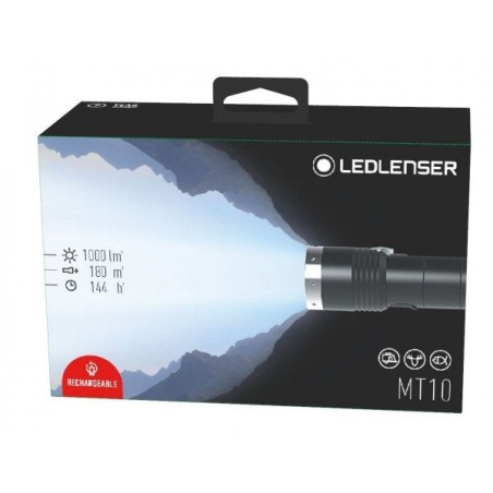 Ledlenser mt10 linterna de mano negro, plata