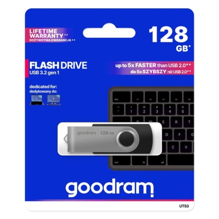 Pendrive goodram uts3-1280k0r11 (128gb, usb 3.0, black color)