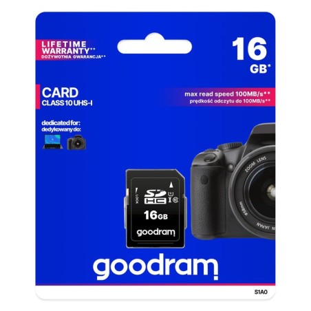 Sd goodram s1a0-0160r12 (16gb, class 10, class u1, v10, memory card)