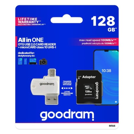 Memoria flash goodram m1a4-1280r12 128 gb microsdhc clase 10 uhs-i