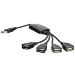 Akyga hub usb 2.0 akyga ak-ad-13 4 puertos negro 15cm