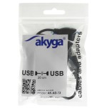 Akyga hub usb 2.0 akyga ak-ad-13 4 puertos negro 15cm