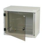 Triton 19 "carcasa de pared 12u, 600x495mm, puerta de vidrio, una pieza, gris claro