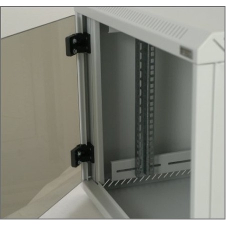 Bastidor de pared triton 19" rack wall-mount 15u/500 glass door  gris