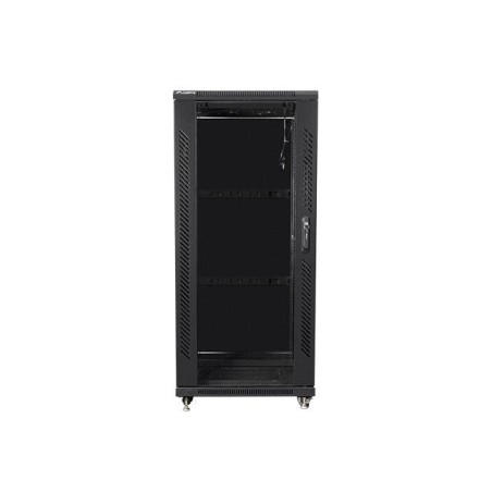 Armario rack cabinet lanberg  ff01-6827-12b (27u, 19'', 1390 mm / 600 mm / 800 mm, standing, full, glass, 800 kg, black color)