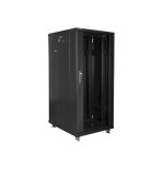 Armario rack cabinet lanberg  ff01-6827-12b (27u, 19'', 1390 mm / 600 mm / 800 mm, standing, full, glass, 800 kg, black color)