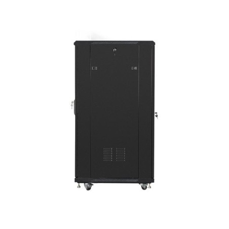 Armario rack cabinet lanberg  ff01-6827-12b (27u, 19'', 1390 mm / 600 mm / 800 mm, standing, full, glass, 800 kg, black color)