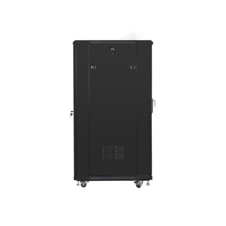 Armario rack cabinet lanberg  ff01-6827-12b (27u, 19'', 1390 mm / 600 mm / 800 mm, standing, full, glass, 800 kg, black color)