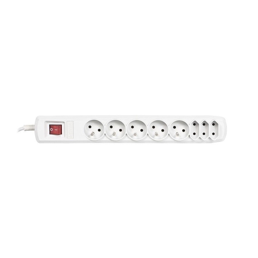 Regleta toma de tierra fr protection activejet apn-8g/5m-gr (3 x type c, 5 x ute, 10 a, 5 m, white color)