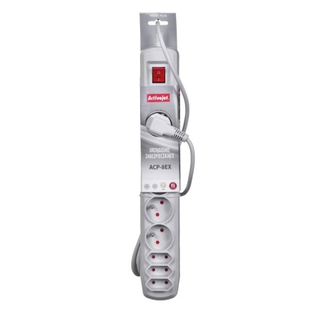 Regleta toma de tierra fr protection activejet apn-8g/5m-gr (3 x type c, 5 x ute, 10 a, 5 m, white color)