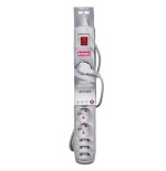 Regleta toma de tierra fr protection activejet apn-8g/5m-gr (3 x type c, 5 x ute, 10 a, 5 m, white color)