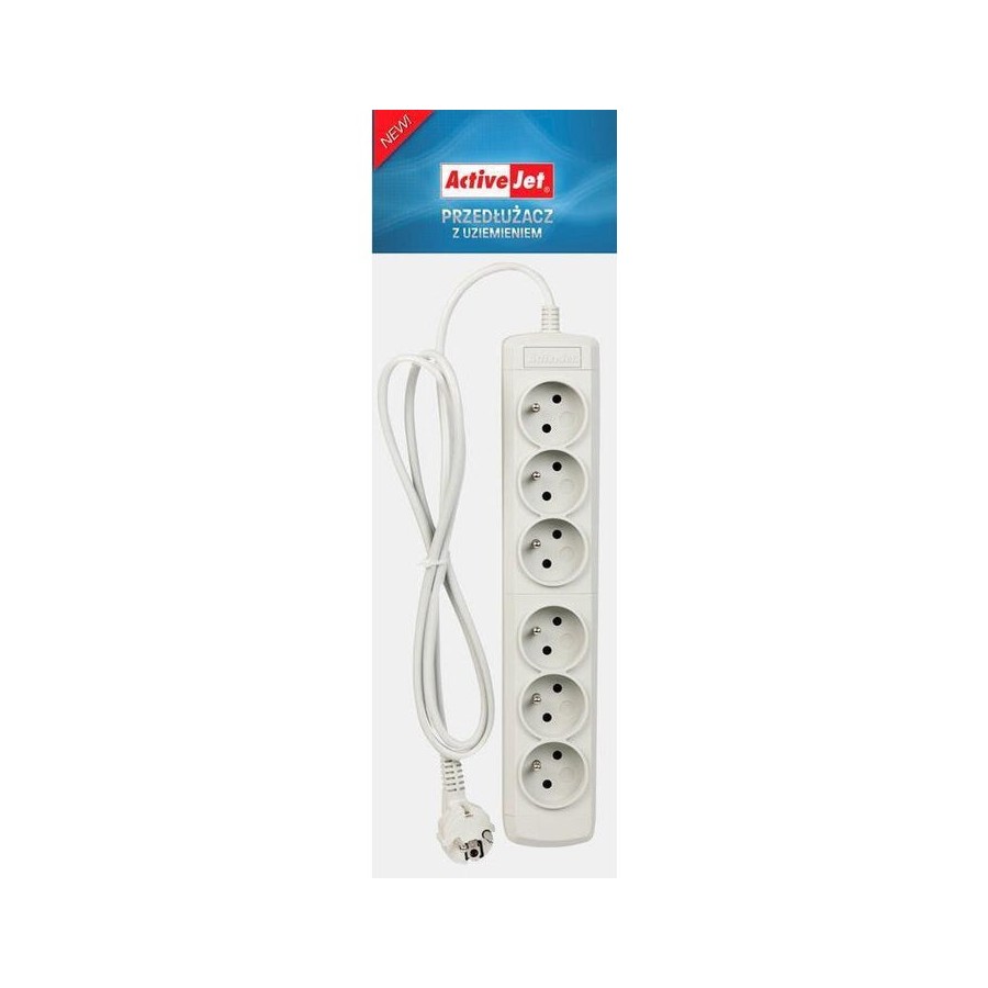 Regleta activejet 6 tomas fr  (3m color blanco)