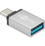 Goobay 56620 adaptador de cable usb c usb a plata