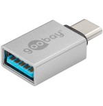 Goobay 56620 adaptador de cable usb c usb a plata