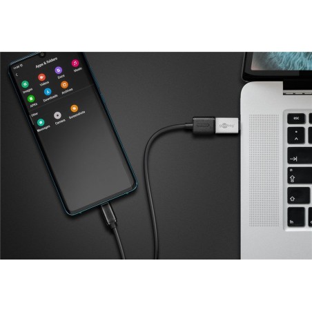 Goobay 56620 adaptador de cable usb c usb a plata