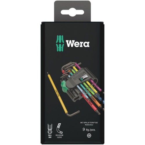 Wera 967/9 tx bo sb l-key set, blacklaser