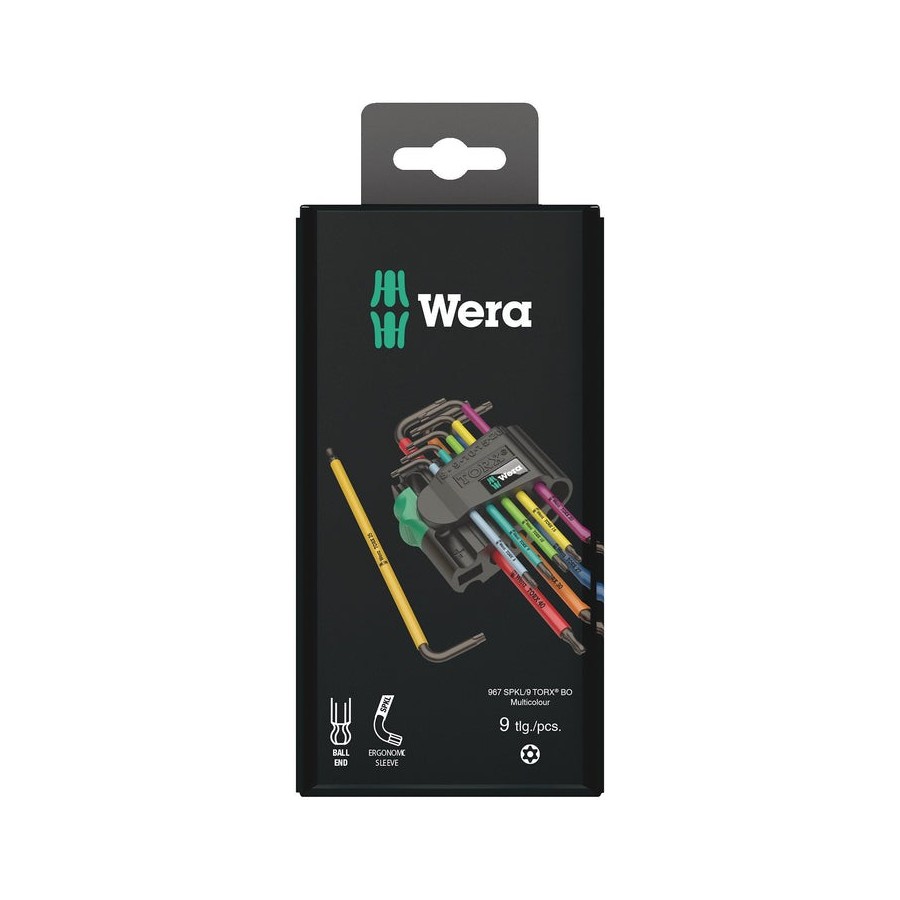 Wera 967/9 tx bo sb l-key set, blacklaser
