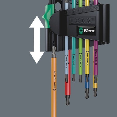 Wera 967/9 tx bo sb l-key set, blacklaser
