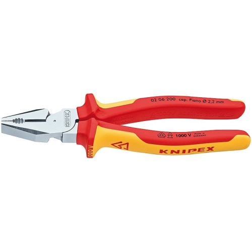Alicate universal knipex 02 06 200 con zonas de agarre para material plano y redondo 206200