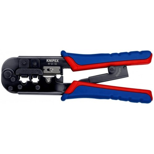 Crimpadora knipex 97 51 10 rj11-, rj45 negro, azul, rojo