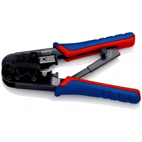 Crimpadora knipex 97 51 10 rj11-, rj45 negro, azul, rojo