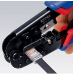 Crimpadora knipex 97 51 10 rj11-, rj45 negro, azul, rojo