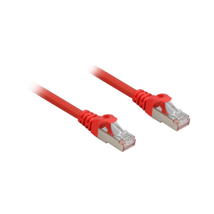 Sharkoon cable de red rj45 cat.6a sftp 1m rojo
