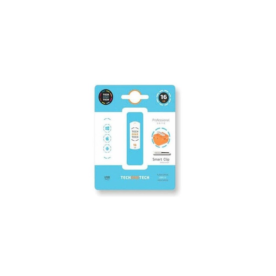 Pendrive 16gb tech one tech pro smart clip usb 2.0
