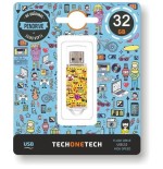 Pendrive 32gb tech one tech emojis usb 2.0