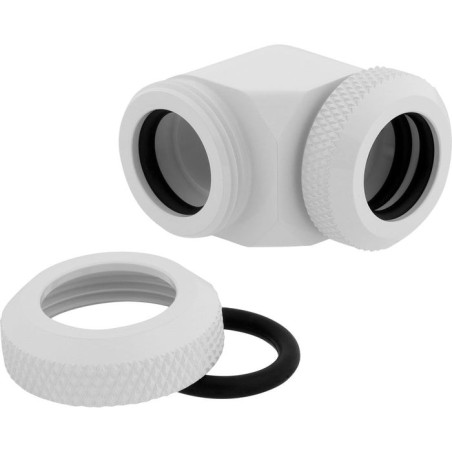 Corsair hydro x series xf hardline 90° 12mm od pack de 2 blanco