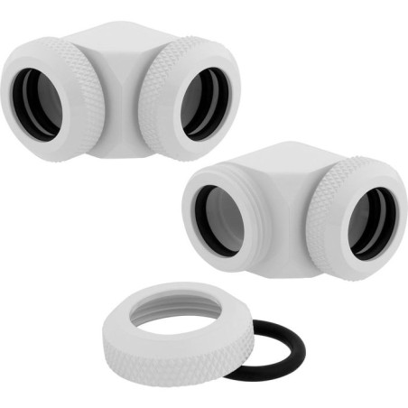 Corsair hydro x series xf hardline 90° 12mm od pack de 2 blanco