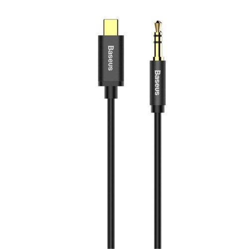 Cable de audio baseus yiven series usb-c / 3.5 mm jack 1.2m, negro